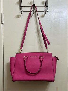 Michael Kors Pink Saffiano Leather Satchel